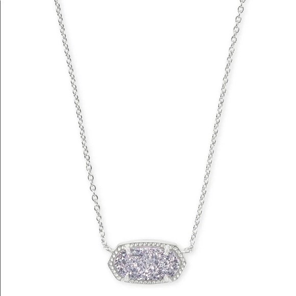 NWT KENDRA SCOTT SILVER ELISA DRUSY NECKLACE! - Picture 2 of 5